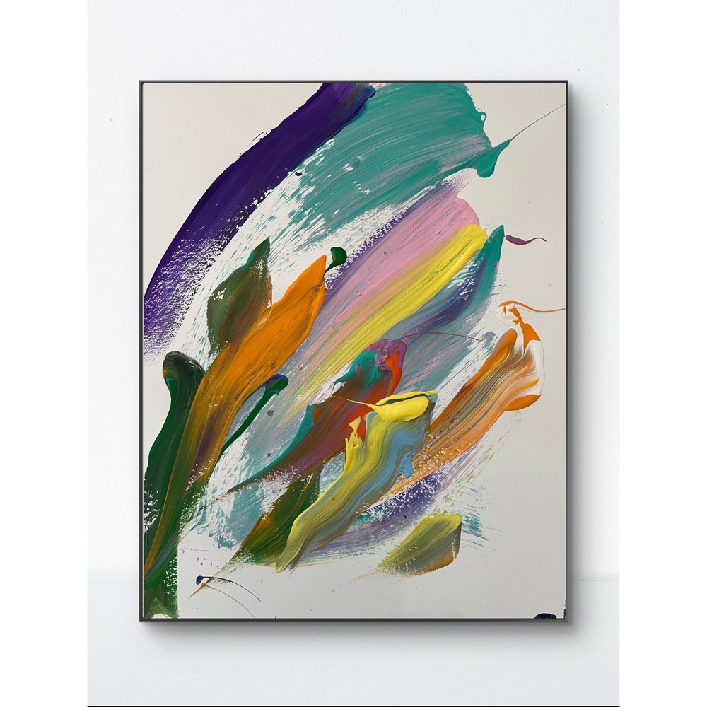 OMAN Original Impasto Abstract Painting 11x14 Monochromatic Textured Art Paper